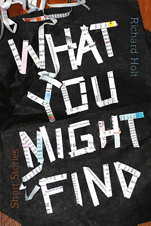 What You Might Find book cover design featuring edgy collaged typography by Bettina Kaiser