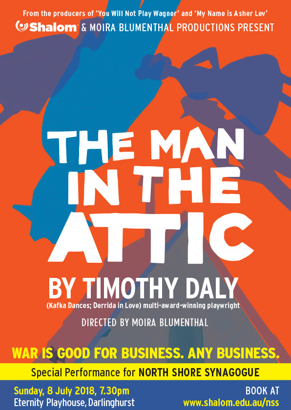 Illustration and typography by BKAD for the poster design for the play, The Man in the Attic